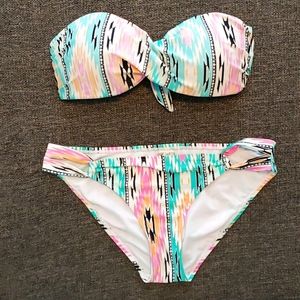 2 pc swim suit aztec tribal print M/L